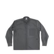 Grijze Overshirt met Klassieke Kraag Gr10K , Gray , Heren