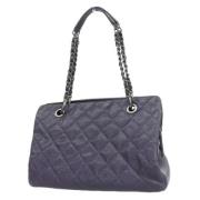 Pre-owned Leather totes Chanel Vintage , Purple , Dames