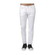 Witte Katoenen Slim Fit Jeans Karl Lagerfeld , White , Heren