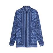 Barok Informeel Overhemd Versace , Blue , Heren