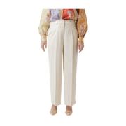 Wijde pijpen broek met verborgen rits Peserico , Beige , Dames