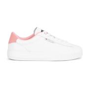 Lage Leren Sneakers - Roses Tommy Jeans , White , Dames