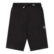 Zwarte Elastische Taille Logo Shorts Emporio Armani EA7 , Black , Here...