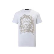 Glitter Logo Zwart Katoenen T-Shirt Billionaire , White , Heren