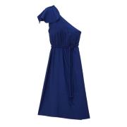 Elegante One Shoulder Maxi Jurk Farm Rio , Blue , Dames