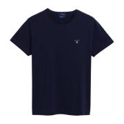 Iconisch Logo-Geborduurd T-Shirt Gant , Blue , Heren