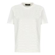 Witte Paillet Crew Neck T-shirt Fabiana Filippi , White , Dames