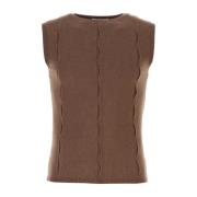 Bruine Viscose Blend Vest Gimaguas , Brown , Heren