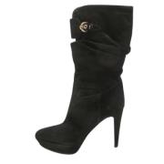 Pre-owned Suede boots Sergio Rossi Pre-owned , Black , Dames