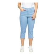 Blauw Gestreepte Cropped Broek Bina.Hs24 2-Biz , Blue , Dames