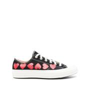 Hart Print Canvas Sneakers Zwart Comme des Garçons , Multicolor , Dame...