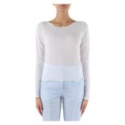 Gestreepte Boothals Top Calvin Klein Jeans , White , Dames