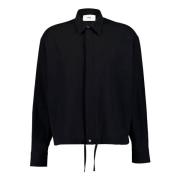Zwarte Katoenen Overhemd Popeline Kraag Ami Paris , Black , Heren