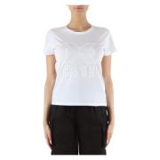 Geborduurd katoenen T-shirt Richmond , White , Dames