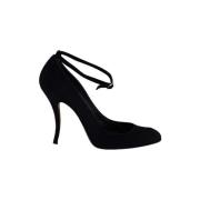 Pre-owned Suede heels Manolo Blahnik Pre-owned , Black , Dames