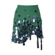 Groene Sequin Mini Rok Asymmetrie Art Dealer , Green , Dames