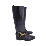 Pre-owned Leather boots Burberry Vintage , Black , Dames