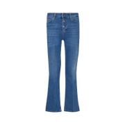 Hoge Taille Crop Flare Jeans Liu Jo , Blue , Dames