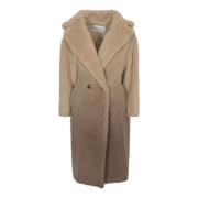 Gradient Faux-Fur Wool Coat Max Mara , Beige , Dames