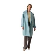 Blauwe Wollen Jas Oversized Revers Harris Wharf London , Blue , Dames