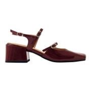 Burgundy Leren Pumps Alohas , Red , Dames