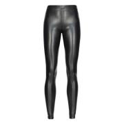 Zwarte Kunstleren Elastische Taille Broek Pinko , Black , Dames