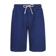 Moderne Bermuda Shorts met Alcantara Details Eleventy , Blue , Heren