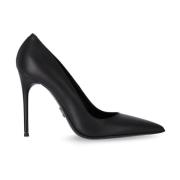 Zwarte Leren Stiletto Pump Sergio Levantesi , Black , Dames