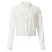 Linnen Mix Shirt Jacket Comma , White , Dames