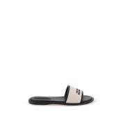 Canvas en Leren Slides Vikee Isabel Marant , Black , Dames