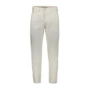 Witte Katoenen Dad Jeans 5-Pocket Ontwerp Calvin Klein , White , Heren