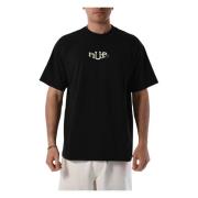 Katoenen T-shirt met Voor- en Achterprint HUF , Black , Heren