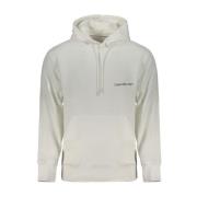 Logo Print Hoodie van Geborsteld Katoen Calvin Klein , White , Heren