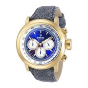 Vintage Heren Quartz Horloge Blauwe Wijzerplaat Invicta Watches , Yell...