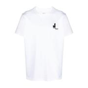 Logo Print Crew Neck T-shirt Isabel Marant , White , Heren