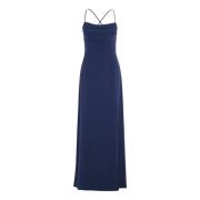 Elegant avondjurk met watervalhalslijn vera mont , Blue , Dames