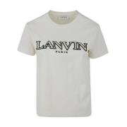 Grijze Katoenen Logo T-Shirt Aw23 Lanvin , Gray , Dames