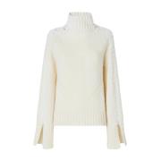 Kasjmier Geborduurde Trui - Room Ermanno Scervino , Beige , Dames