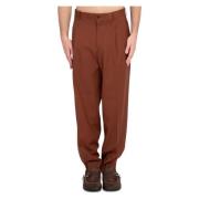 Dubbele Plooibroek Costumein , Brown , Heren