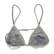 Stijlvolle Bralette met een Twist Retrofête , Gray , Dames