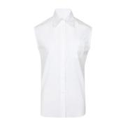 Witte Mouwloze Kraag Shirt N21 , White , Dames