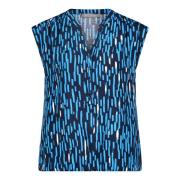 Blousetop met Grafische Print Betty & Co , Blue , Dames