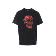 Wax Flower Skull T-shirt Alexander McQueen , Black , Heren