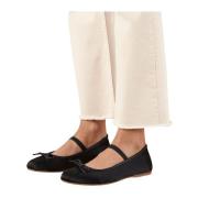 Zwarte Satijnen Ballet Flats Alohas , Black , Dames