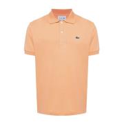 Oranje Polo Shirt met Logo Appliqué Lacoste , Orange , Heren