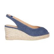 Denim Blauwe Sleehak Schoenen voor Vrouwen Castañer , Blue , Dames