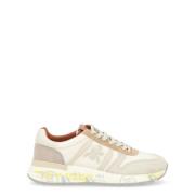 Beige Suède en Technische Stof Sneaker Premiata , White , Heren