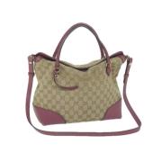 Pre-owned Canvas gucci-bags Gucci Vintage , Beige , Dames