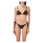 Donkerbruine Geribbelde Bikini Zwemkleding The Attico , Brown , Dames