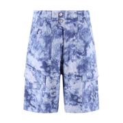 Blauwe Tie Dye Bermuda Shorts Isabel Marant , Multicolor , Heren